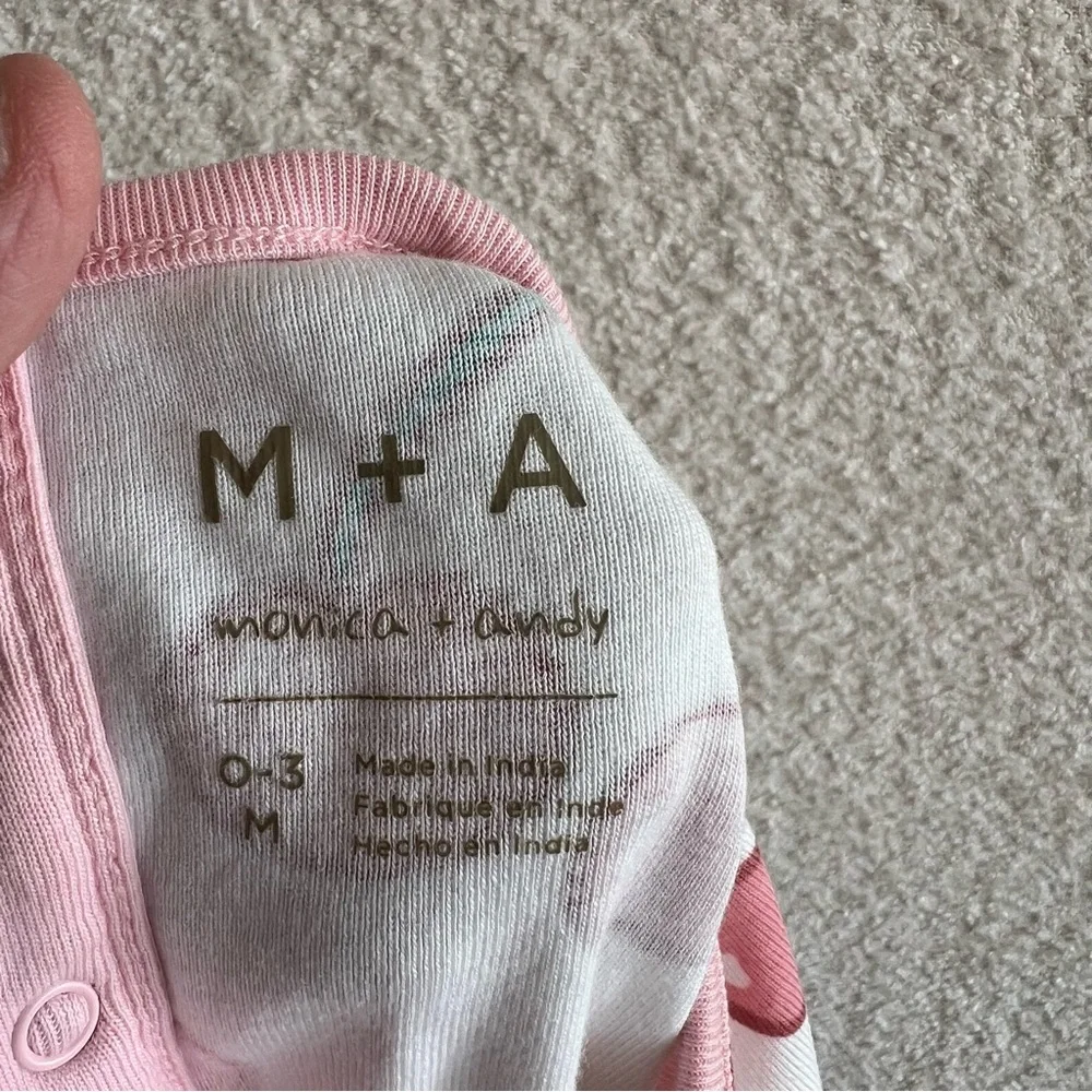 Monica + Andy Baby Girl Cherries Organic Cotton Bodysuit W Skirt Size 0-3 Months